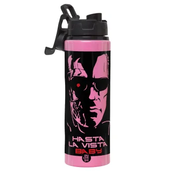 Terminator Hasta La Vista, Μεταλλικό παγούρι νερού με καπάκι ασφαλείας, αλουμινίου 850ml