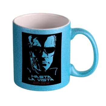 Terminator Hasta La Vista, Κούπα Σιέλ Glitter που γυαλίζει, κεραμική, 330ml