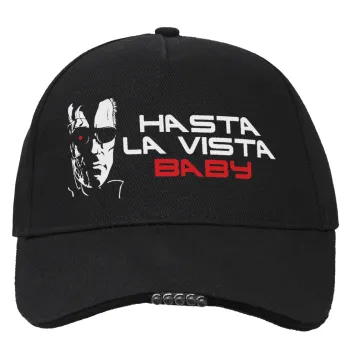 Terminator Hasta La Vista, Καπέλο Εργασίας & Δραστηριοτήτων με LED Φως - Ιδανικό για Νύχτα & Χαμηλό Φωτισμό (100% ΒΑΜΒΑΚΕΡΟ, ΕΝΗΛΙΚΩΝ, UNISEX)