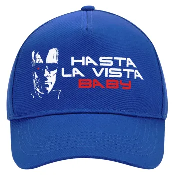 Terminator Hasta La Vista, Ultimate Adult Hat BLUE, (100% COTTON DRILL, ADULT, UNISEX, ONE SIZE)