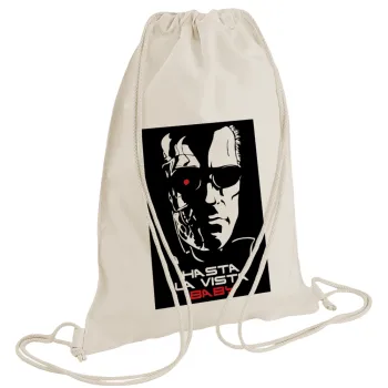 Terminator Hasta La Vista, Backpack bag GYMBAG natural (28x40cm)