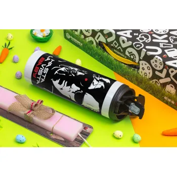 Terminator Hasta La Vista, Easter candle,Travel Tumbler 2 Lids, with metal straw & cleaning brush & aromatic flat candle (30cm) (PINK)