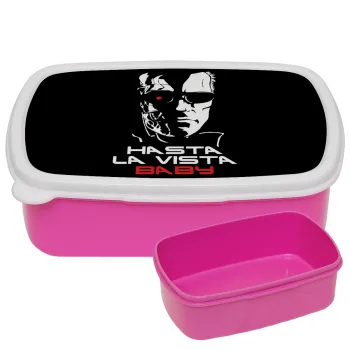 Terminator Hasta La Vista, ΡΟΖ παιδικό δοχείο φαγητού (lunchbox) πλαστικό (BPA-FREE) Lunch Βox M18 x Π13 x Υ6cm