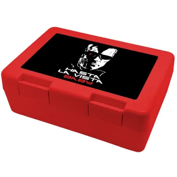 Terminator Hasta La Vista, Children's cookie container RED 185x128x65mm (BPA free plastic)