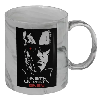 Terminator Hasta La Vista, Mug ceramic marble style, 330ml