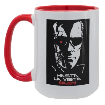 Terminator Hasta La Vista, Κούπα Mega 15oz, κεραμική Κόκκινη, 450ml