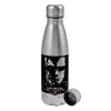 Metallic water bottle, stainless steel, 750ml