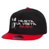 Children's Flat Snapback Hat, Black/Red (100% COTTON, CHILDREN'S, UNISEX, ONE SIZE)