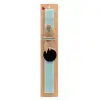 Easter Set, wooden keychain & aromatic flat Easter candle (30cm) (TURQUOISE)