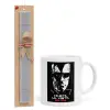 Easter Set, Ceramic Cup (330ml) & Easter aromatic flat candle (30cm) (GRAY)