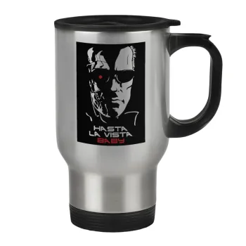 Terminator Hasta La Vista, Κούπα ταξιδιού ανοξείδωτη με καπάκι, διπλού τοιχώματος (θερμό) 450ml