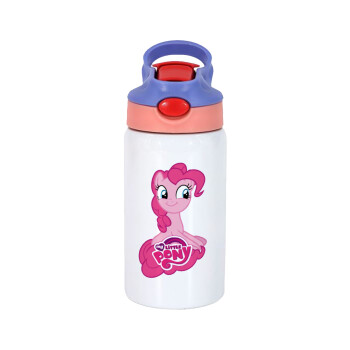 Μικρό μου Πόνυ, Children's hot water bottle, stainless steel, with safety straw, pink/purple (350ml)