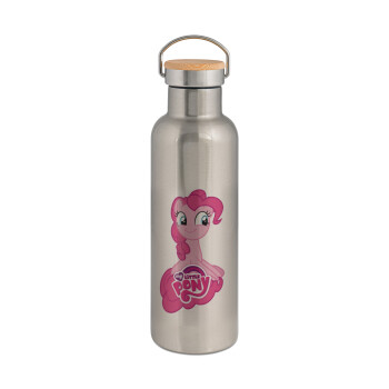 My Little Pony, Stainless steel Silver with wooden lid (bamboo), double wall, 750ml