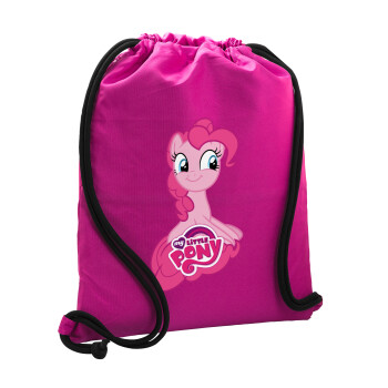 My Little Pony, Backpack pouch GYMBAG Fuchsia, with pocket (40x48cm) & thick cords