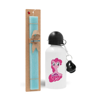 Μικρό μου Πόνυ, Πασχαλινή Λαμπάδα με παγούρι μεταλλικό αλουμινίου (500ml) & λαμπάδα αρωματική πλακέ (30cm) (ΤΙΡΚΟΥΑΖ)