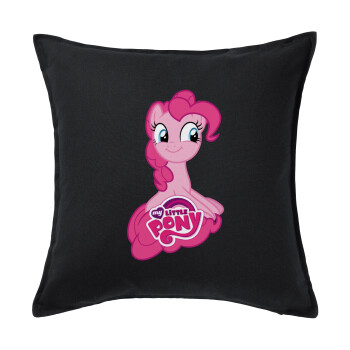 Μικρό μου Πόνυ, Μαξιλάρι καναπέ Μαύρο 100% βαμβάκι, περιέχεται το γέμισμα (50x50cm)
