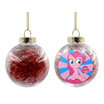 My Little Pony, Χριστουγεννιάτικη μπάλα δένδρου διάφανη με κόκκινο γέμισμα 8cm