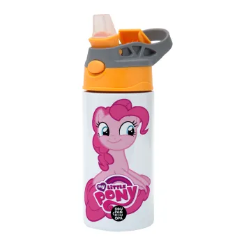My Little Pony, Children's hot water bottle, stainless steel, with safety straw, Orange/Grey (360ml) BPA-FREE