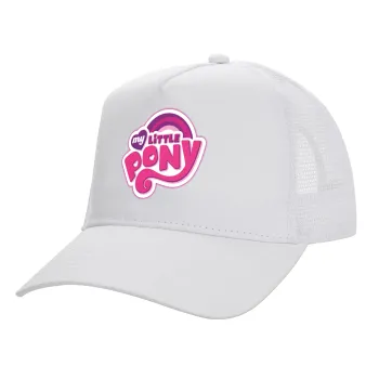 My Little Pony, Structured Trucker Adult Hat, with Mesh, WHITE (100% COTTON, ADULT, UNISEX, ONE SIZE)