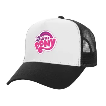 My Little Pony, Adult Structured Trucker Hat, with Mesh, WHITE/BLACK (100% COTTON, ADULT, UNISEX, ONE SIZE)