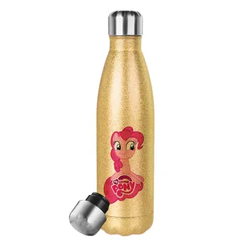 My Little Pony, Glitter gold stainless steel thermos bottle, double-walled, 500ml