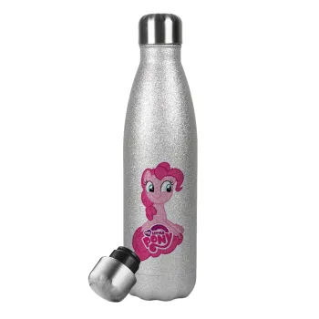 My Little Pony, Metallic Glitter Silver Thermos Flask (Stainless steel), double-walled, 500ml
