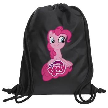 My Little Pony, Backpack pouch GYMBAG Black, with pocket (40x48cm) & thick cords