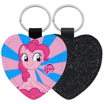 My Little Pony, Μπρελόκ PU δερμάτινο glitter καρδιά ΜΑΥΡΟ