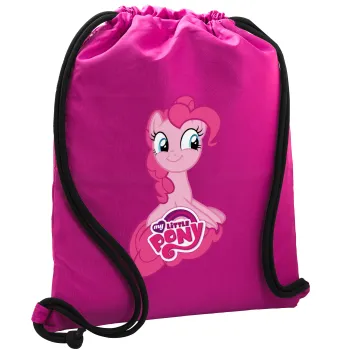 My Little Pony, Backpack pouch GYMBAG Fuchsia, with pocket (40x48cm) & thick cords