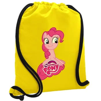 My Little Pony, Backpack pouch GYMBAG Yellow, with pocket (40x48cm) & thick cords
