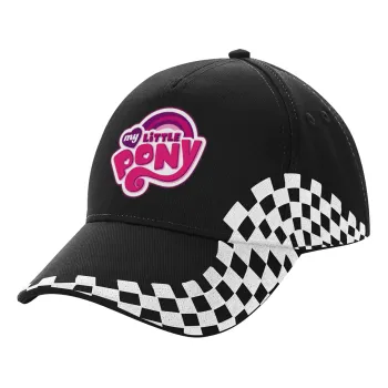 My Little Pony, Adult Ultimate BLACK RACING Cap, (100% COTTON DRILL, ADULT, UNISEX, ONE SIZE)