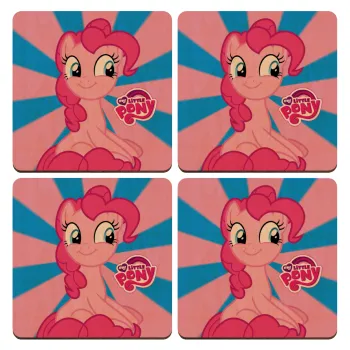 My Little Pony, ΣΕΤ x4 Σουβέρ ξύλινα τετράγωνα plywood (9cm)