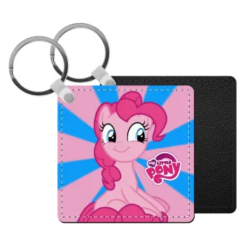 My Little Pony, Μπρελόκ Δερματίνη, τετράγωνο ΜΑΥΡΟ (5x5cm)