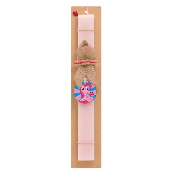 My Little Pony, Easter Set, wooden keychain & scented flat Easter candle (30cm) (PINK)