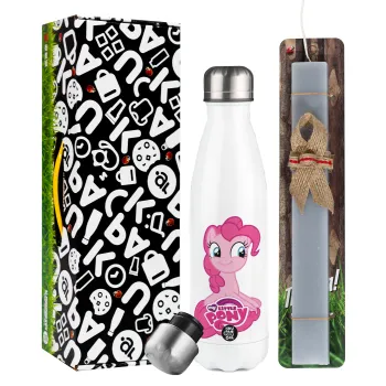 My Little Pony, Easter candle, metallic white thermos bottle (500ml) & aromatic flat candle (30cm) (GRAY)