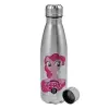 Metallic water bottle, stainless steel, 750ml