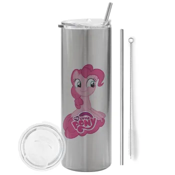 My Little Pony, Tumbler stainless steel Silver 600ml, with metal straw & cleaning brush