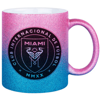 Ίντερ Μαϊάμι (Inter Miami CF), Κούπα Χρυσή/Μπλε Glitter, κεραμική, 330ml