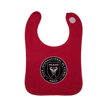 Ίντερ Μαϊάμι (Inter Miami CF), Σαλιάρα με Σκρατς Κόκκινη 100% Organic Cotton (0-18 months)