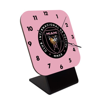 Inter Miami CF, Quartz Wooden table clock with hands (10cm)