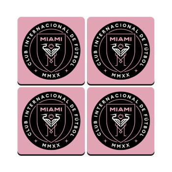 Ίντερ Μαϊάμι (Inter Miami CF), ΣΕΤ 4 Σουβέρ ξύλινα τετράγωνα (9cm)