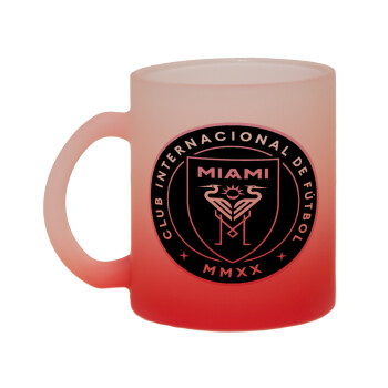 Inter Miami CF, Κούπα γυάλινη δίχρωμη με βάση το κόκκινο ματ, 330ml