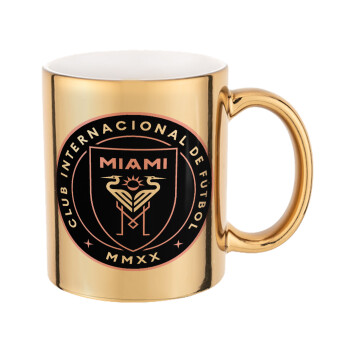 Ίντερ Μαϊάμι (Inter Miami CF), Κούπα κεραμική, χρυσή καθρέπτης, 330ml
