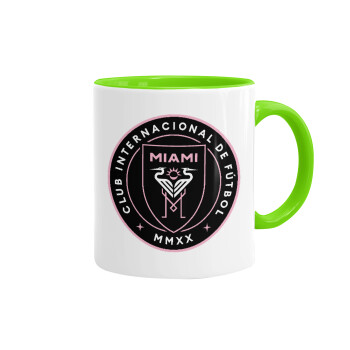 Inter Miami CF, Mug colored light green, ceramic, 330ml