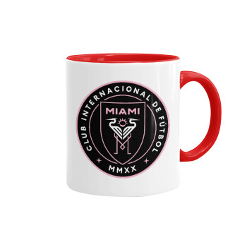 Ίντερ Μαϊάμι (Inter Miami CF), Κούπα χρωματιστή κόκκινη, κεραμική, 330ml