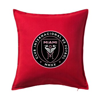 Inter Miami CF, Sofa cushion RED 50x50cm includes filling