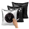 Μαξιλάρι καναπέ Μαγικό Μαύρο με πούλιες 40x40cm περιέχεται το γέμισμα