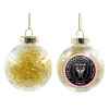 Στολίδι Χριστουγεννιάτικη μπάλα δένδρου διάφανη με χρυσό γέμισμα 8cm