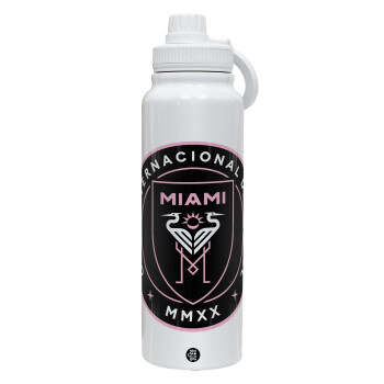 Inter Miami CF, 1L Stainless Steel Thermal Bottle with Phone Holder & Double Wall Insulation