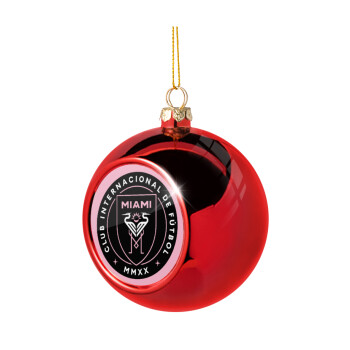 Ίντερ Μαϊάμι (Inter Miami CF), Χριστουγεννιάτικη μπάλα δένδρου Κόκκινη 8cm